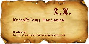 Krivácsy Marianna névjegykártya