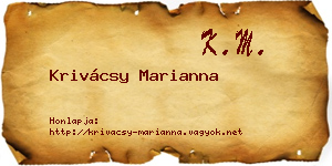 Krivácsy Marianna névjegykártya